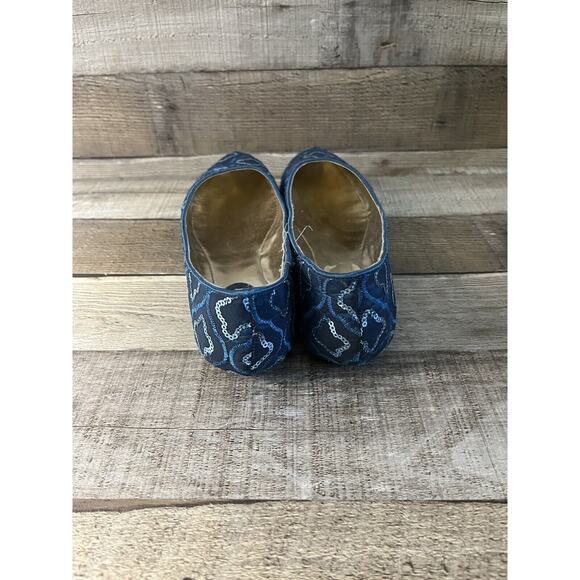 Steve Madden Blue Ballet Flats with Sequins and Embroidery Size 7 - Picture 4 of 7